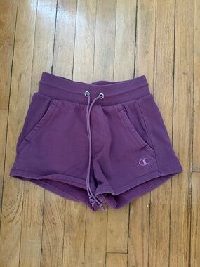Champion Women's Plum Terry Drawstring Athletic Shorts